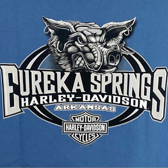 HARLEY DAVIDSON T-SHIRT EUREKA SPRINGS ARKANSAS RAZORBACKS - Picture 1 of 7